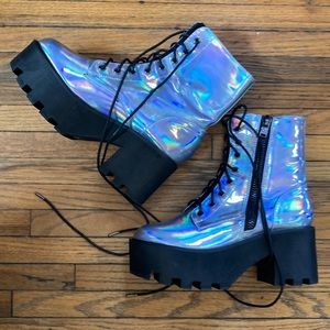 Current Mood Holographic Platform Boots